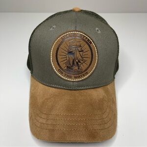 NWOT Life Is Better On The Water Trucker Snapback Hat (Olive / Tan) Nautical Hat
